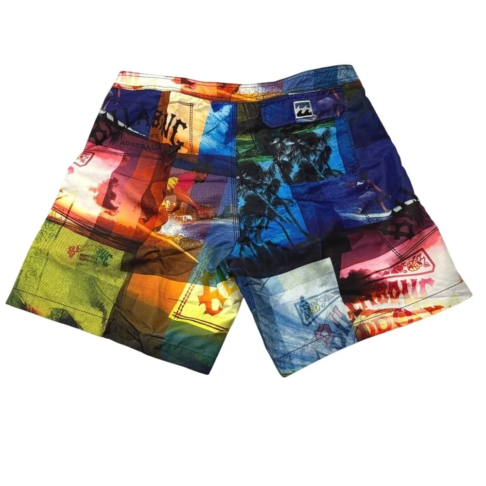 Billabong‎ Board Shorts Multicolor Collage Swim Trunks Mens 36 Surf Beach 7